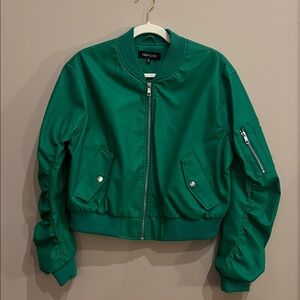 New Look Emerald Green Bomber Jacket Women’s XL Concert St. Patrick’s